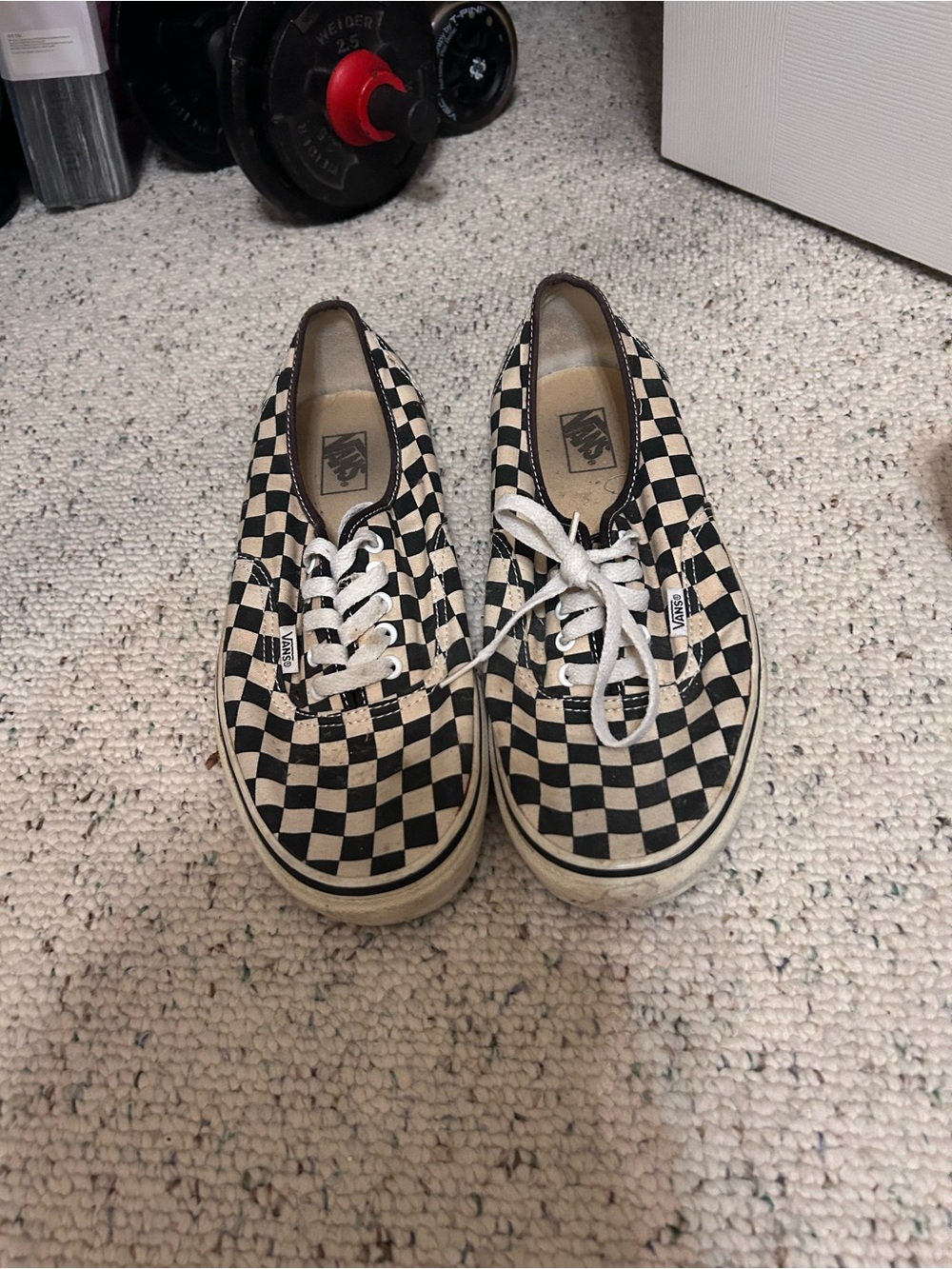 Vans Kids Checkerboard Lace-Up Sneakers - Black & White